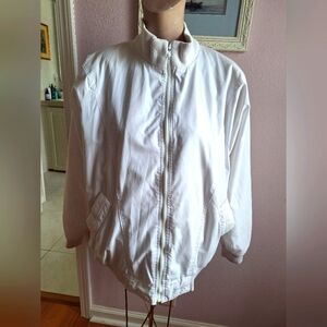 Vintage white jacket Country Concepts Banded Hem 80s Bomber Style Medium